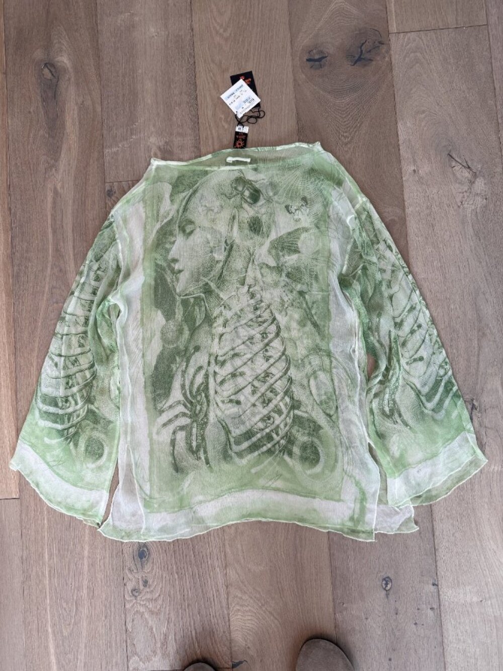 NWT Jean Paul Gaultier Soleil Silk Tunic Blouse Green Size M Vintage 2000s Y2K - Picture 9 of 14